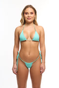 Micro bikini light blue G string swimsuit light aqua blue beach