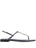 Fendi ladies Ffold Ayers Flip-Flops thong sandals leather blue