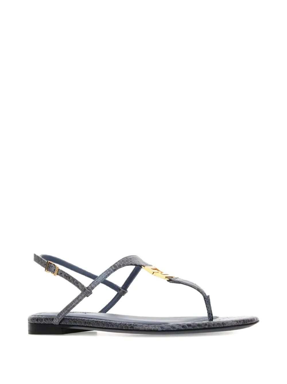 Fendi ladies Ffold Ayers Flip-Flops thong sandals leather blue