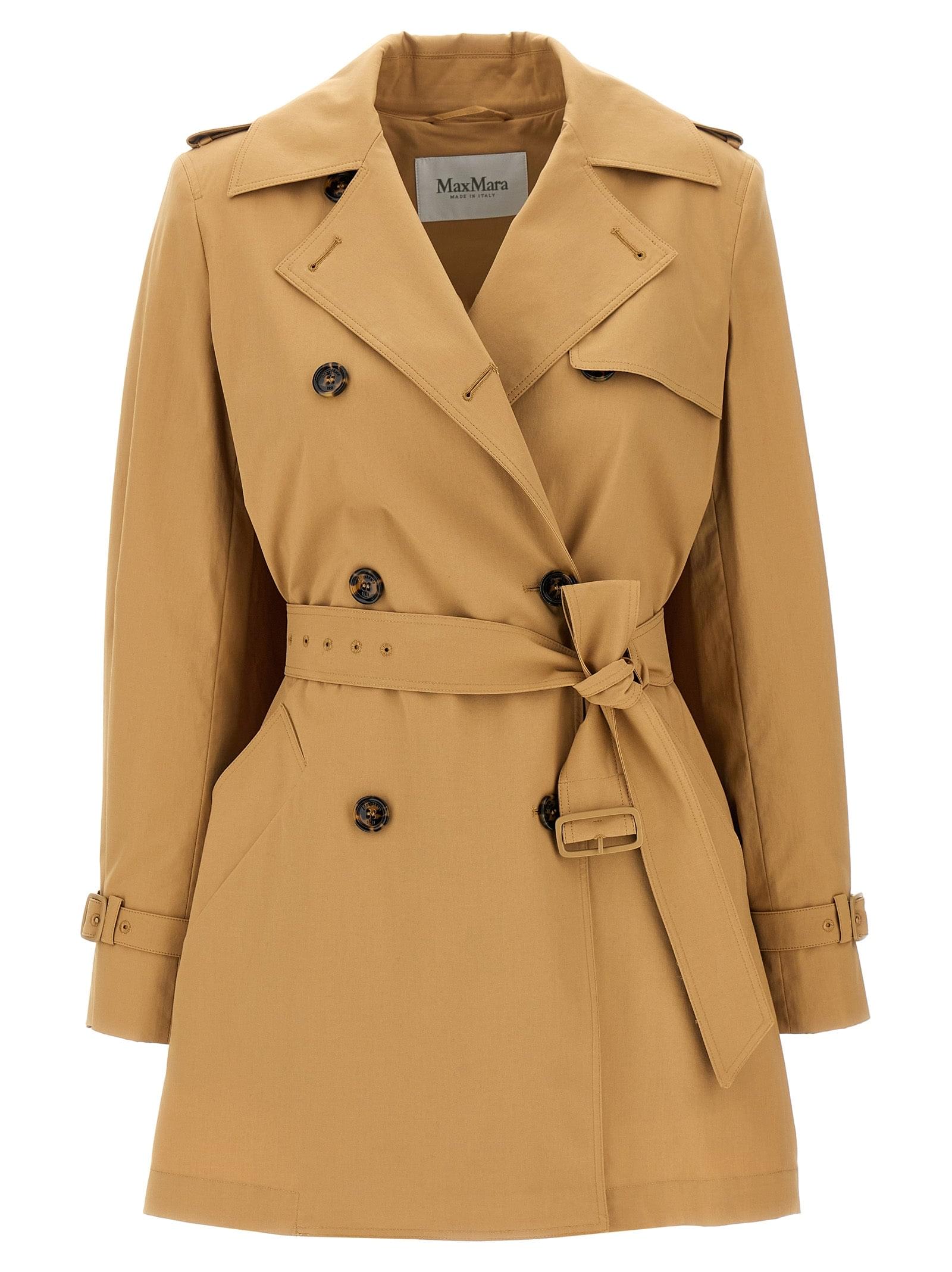Max Mara ladies 'Landa' Raincoat trench tan