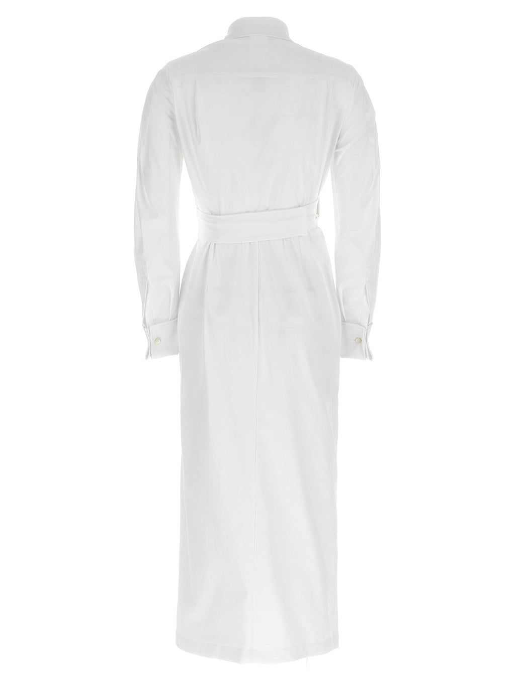 Max Mara ladies 'Balzac' shirt Dress white tailored pleat long