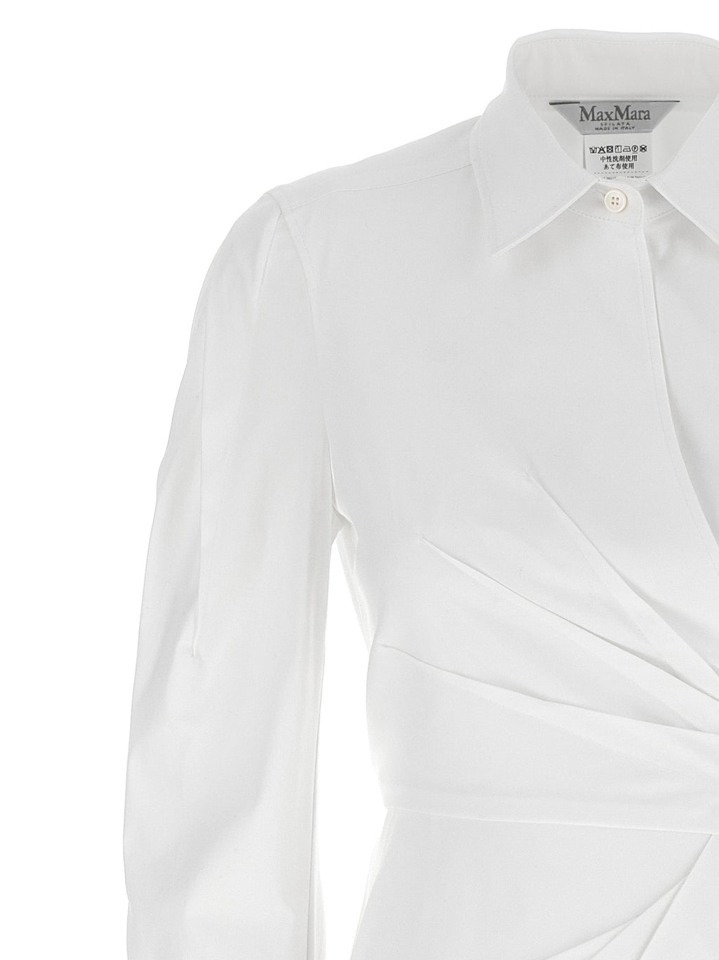 Max Mara ladies 'Balzac' shirt Dress white tailored pleat long