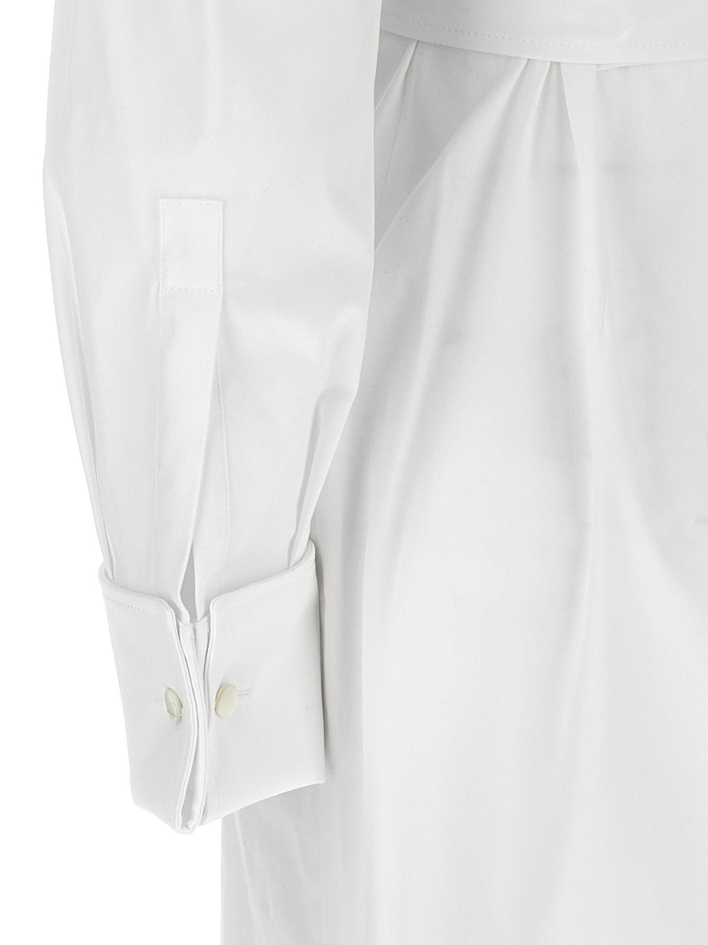 Max Mara ladies 'Balzac' shirt Dress white tailored pleat long