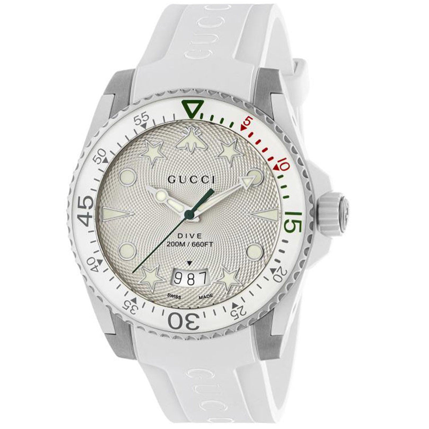 Gucci Men's Dive Watch Luxury Designer White