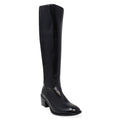 Black Knee High Boot leather tall Madison Maison zip Made in Italy