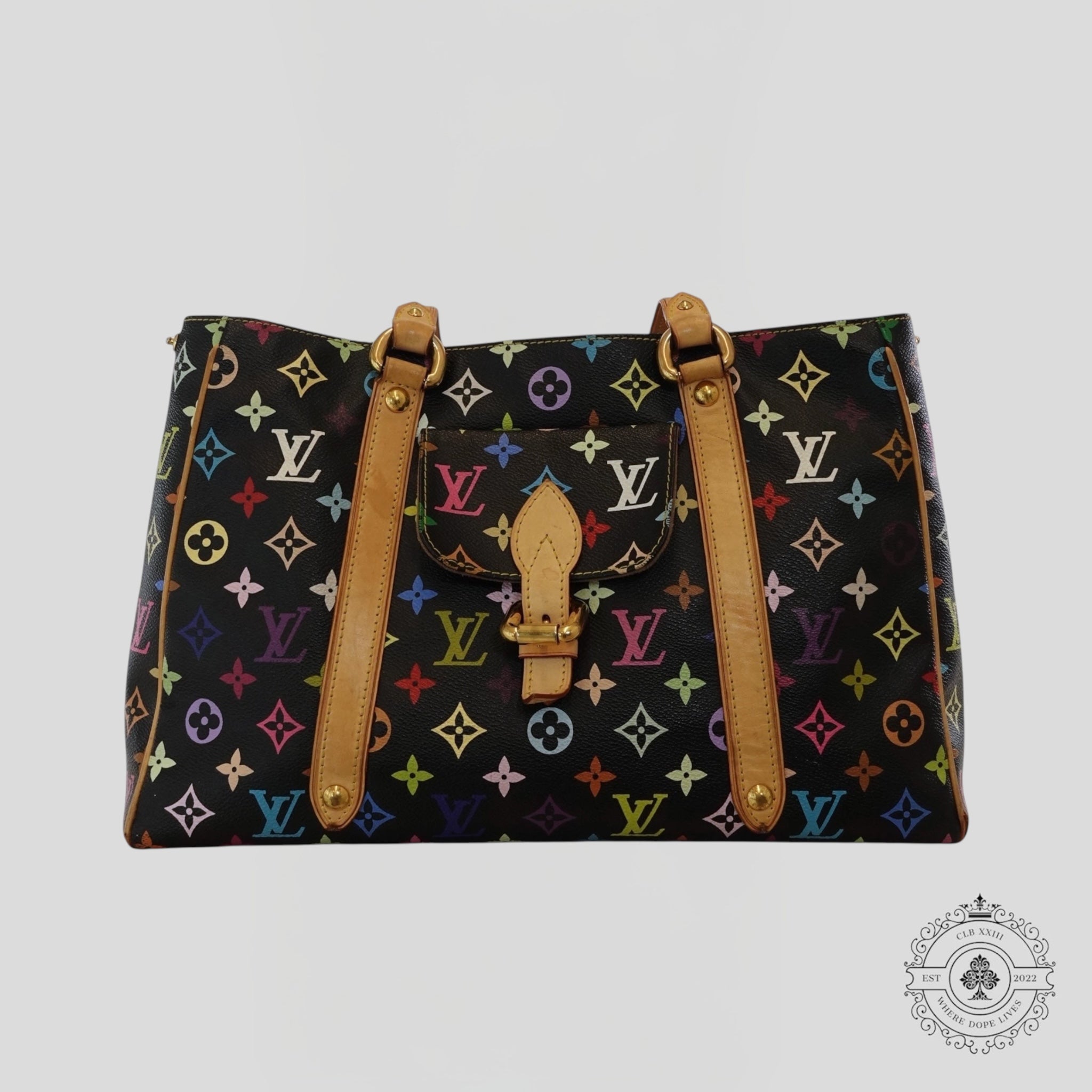 Louis Vuitton x Takashi Murakami Aurelia MM Monogram Purse in Black handbag