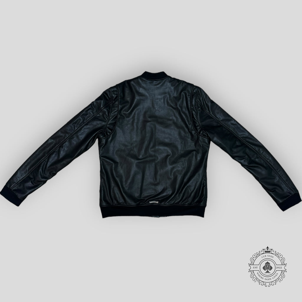 Chrome Hearts Leather Jacket coat motorcycle Black .925 silver hardware Men's XL