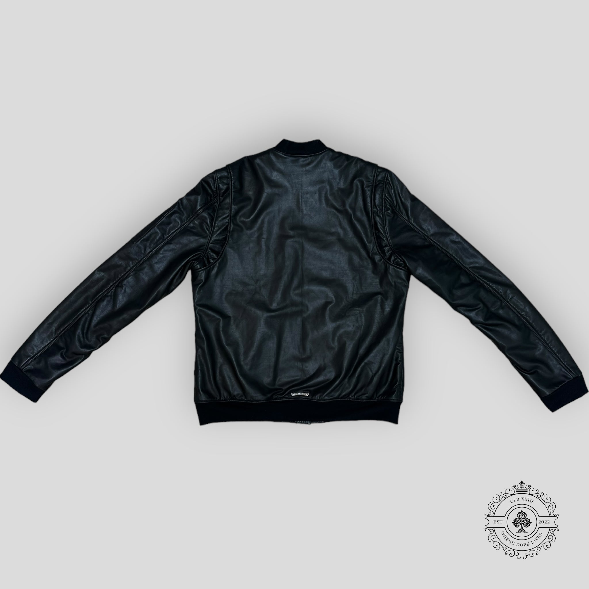 Chrome Hearts Leather Jacket coat motorcycle Black .925 silver hardware Men's XL