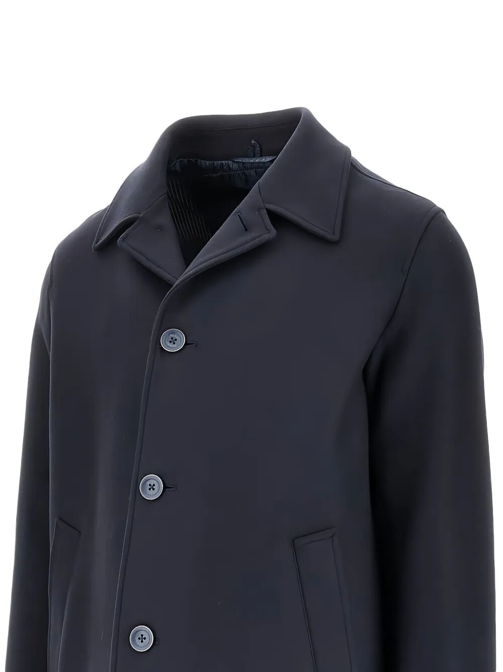 Herno Men's Single-Breasted Padded Coat dark navy overcoat wool long jacket