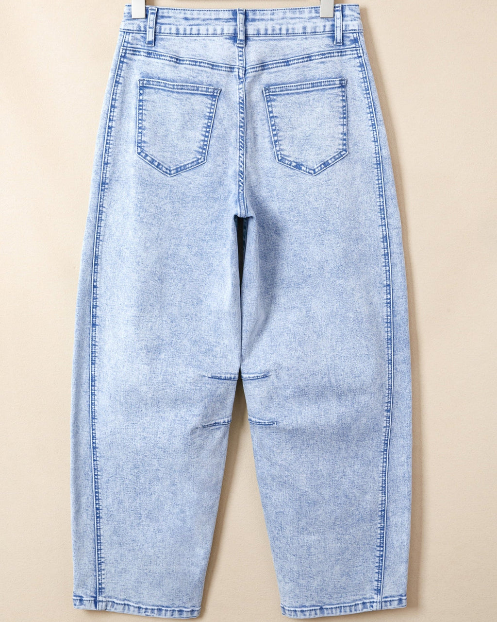 Tatum Light Washed Pull On Barrel Jeans blue denim soft ladies Indie