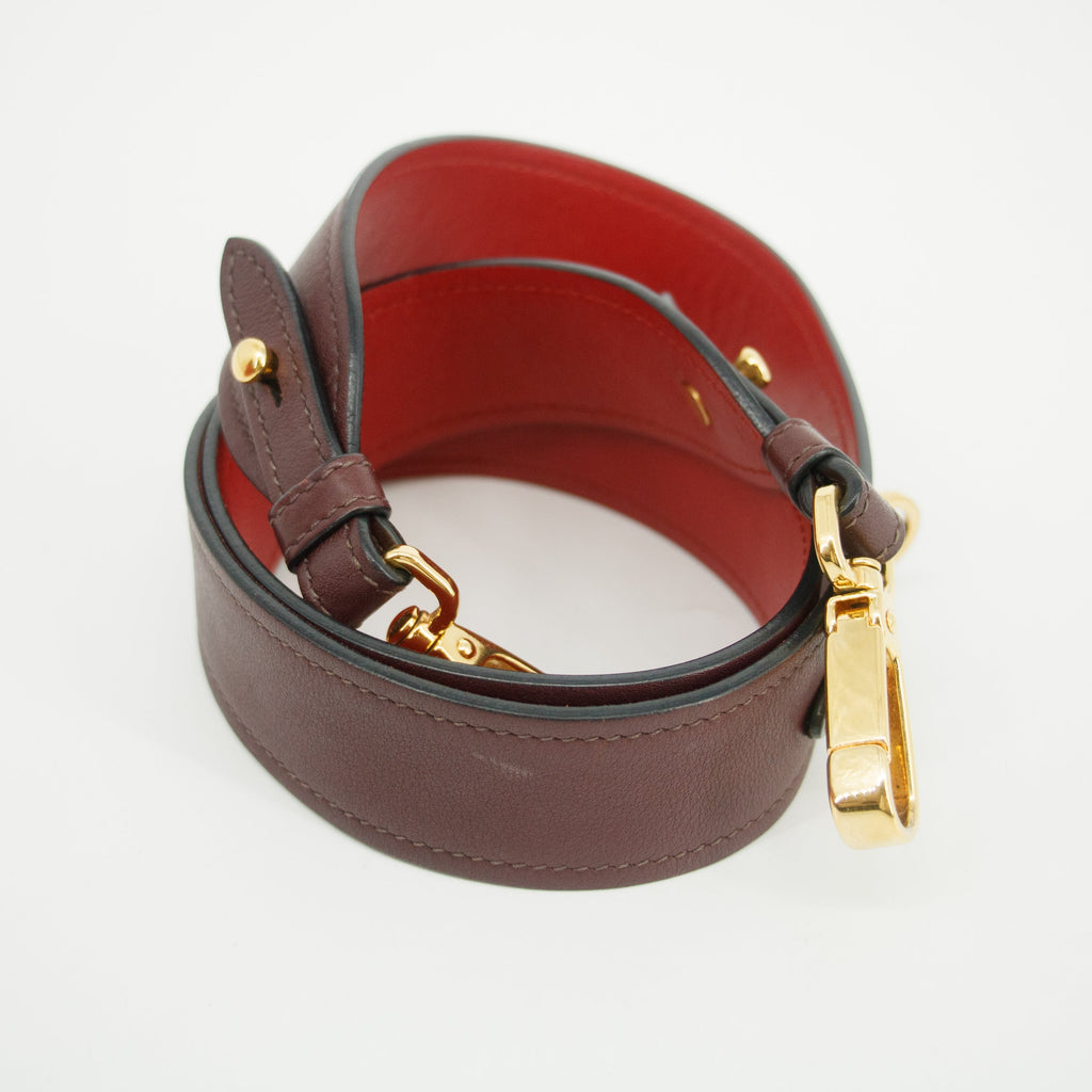 Prada Calfskin Bicolor Red x Burgundy Shoulder Bag #2936 purse handbag