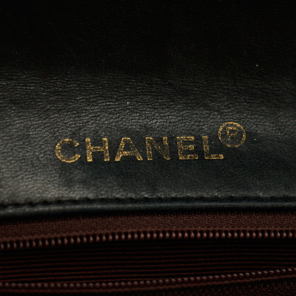 Chanel Matelasse Lambskin Black Single Flap Shoulder Bag #2958 handbag purse