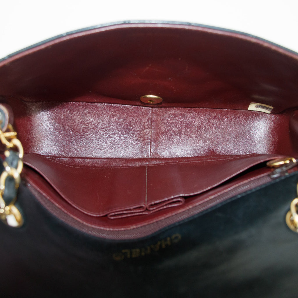 Chanel Matelasse Lambskin Black Single Flap Shoulder Bag #2958 handbag purse