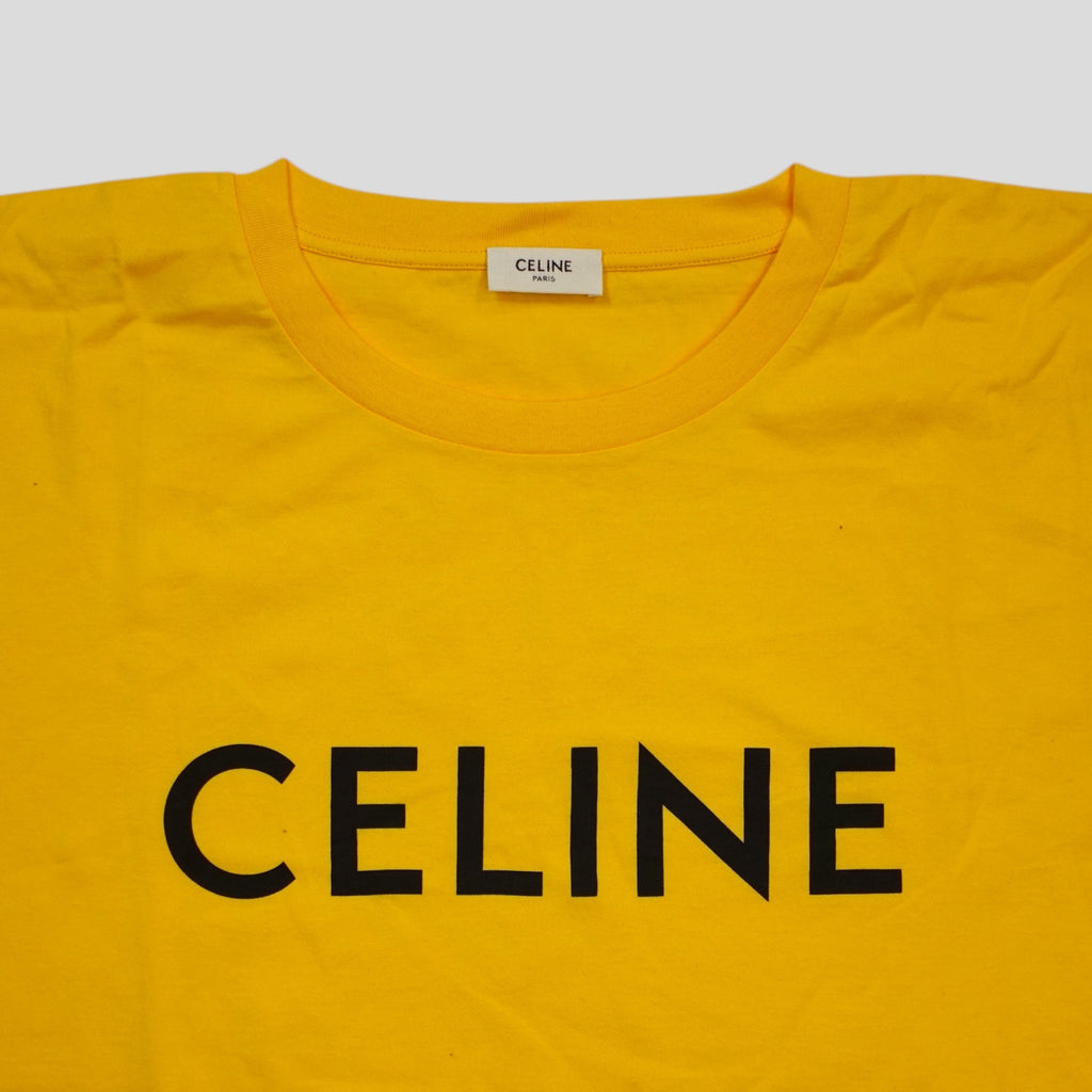 Celine Homme Logo Tee in Yellow men's shirt XL