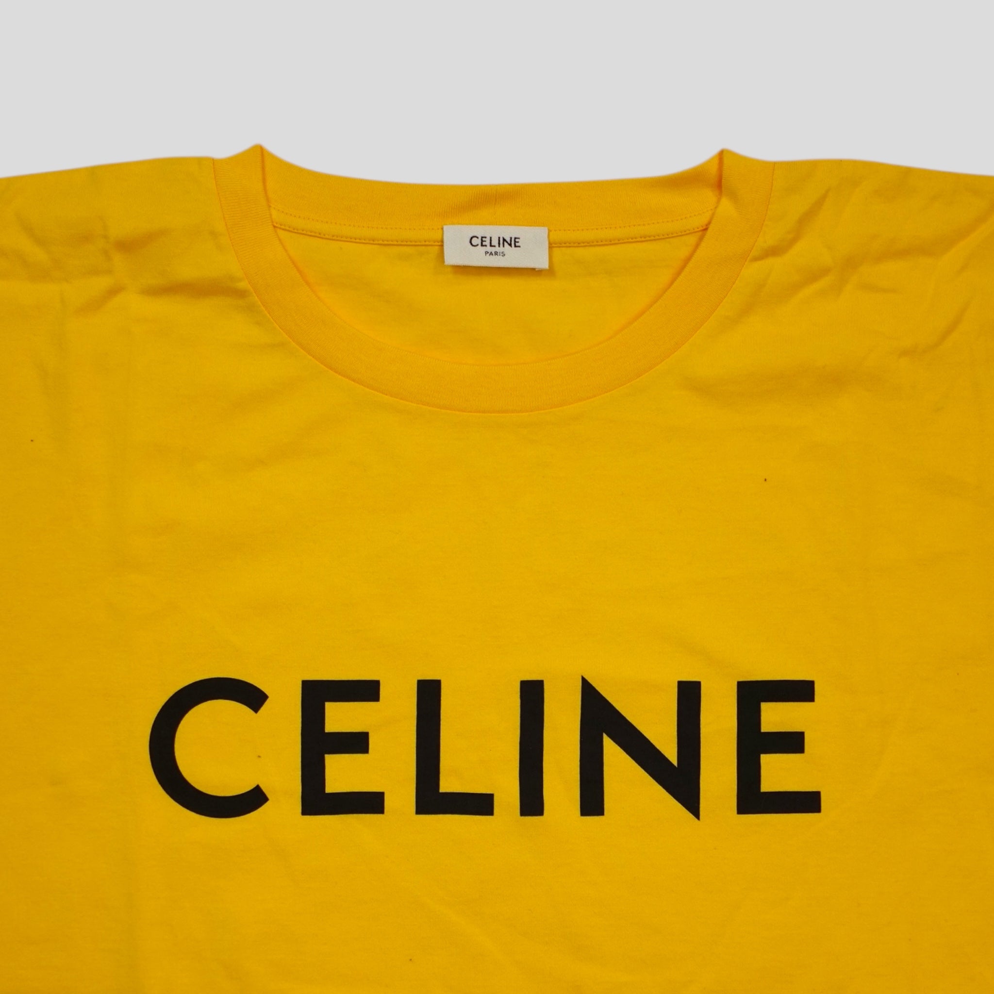 Celine Homme Logo Tee in Yellow men's shirt XL