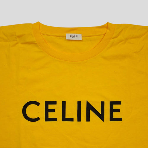 Celine Homme Logo Tee in Yellow men's shirt XL