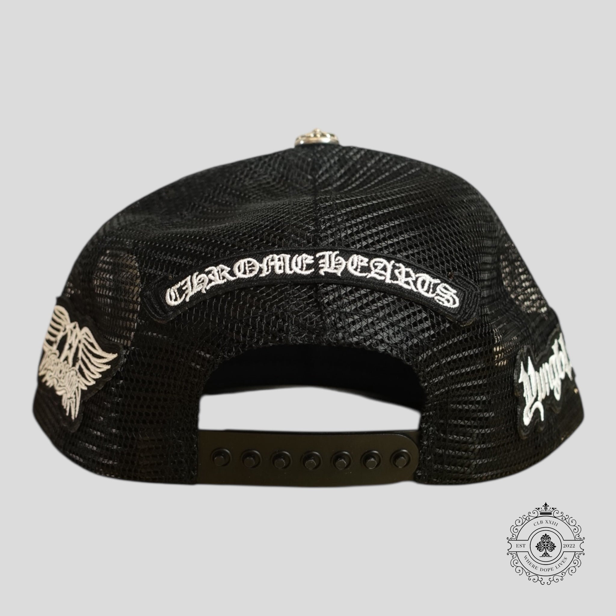 Chrome Hearts Foti Harris X Aerosmith Patch Hat in Black Cap