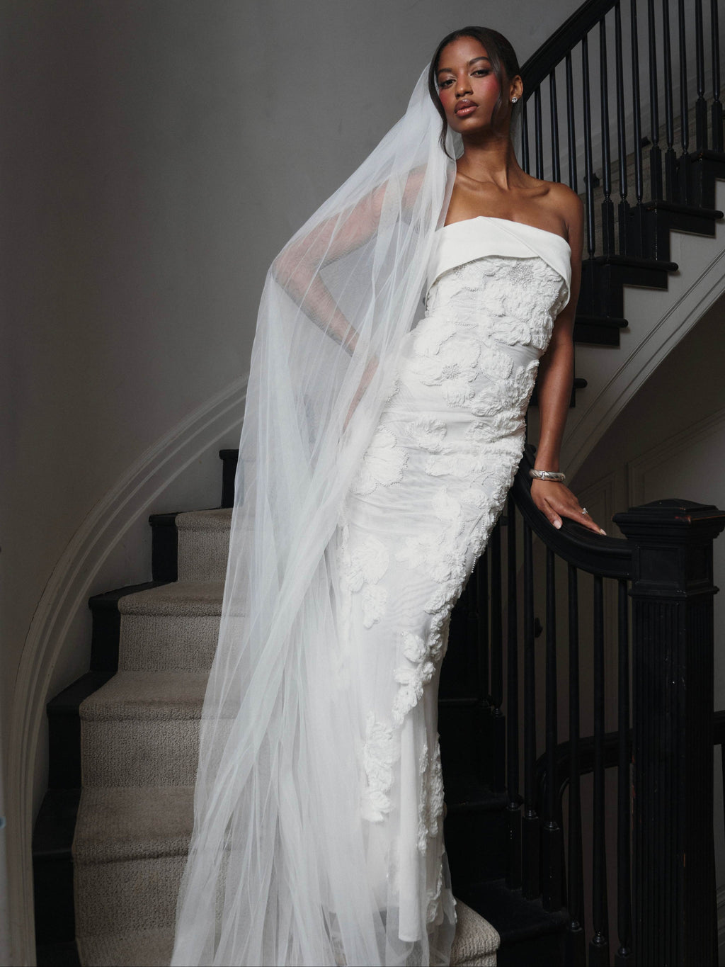 Raphaela White Floral Strapless Mermaid Wedding Dress