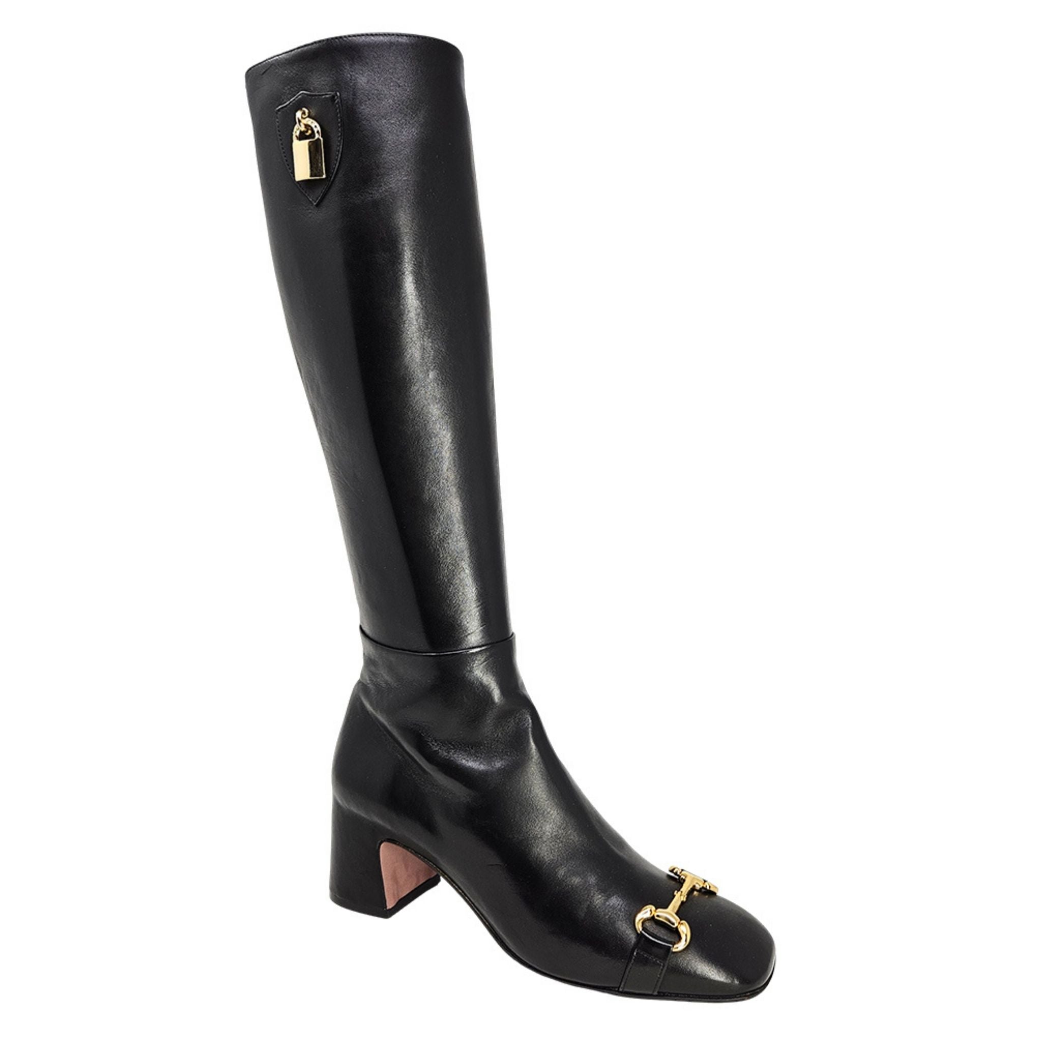 Black Tall Lock Boots horsebit Madison Maison Beverly Hills