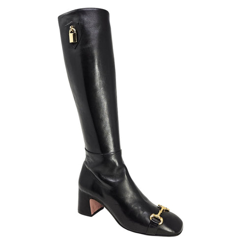 Black Tall Lock Boots horsebit Madison Maison Beverly Hills