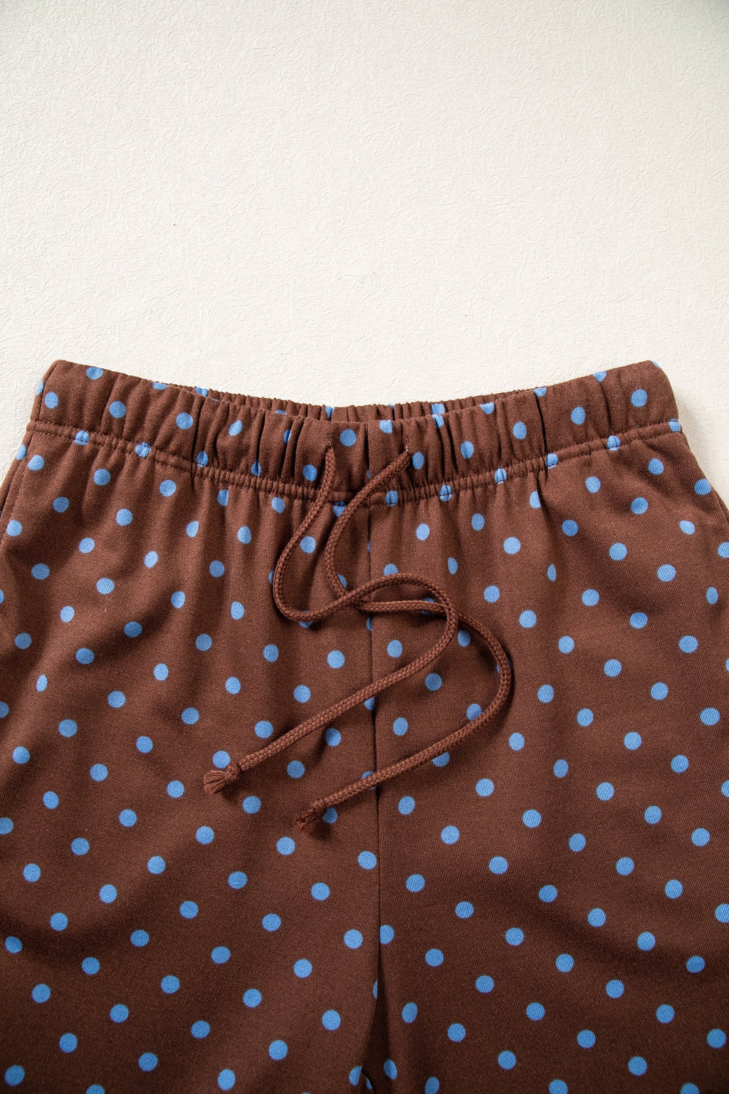 Jane Polka Dot Drawstring Wide Leg Long Sleeve Top Pant Set Outfit