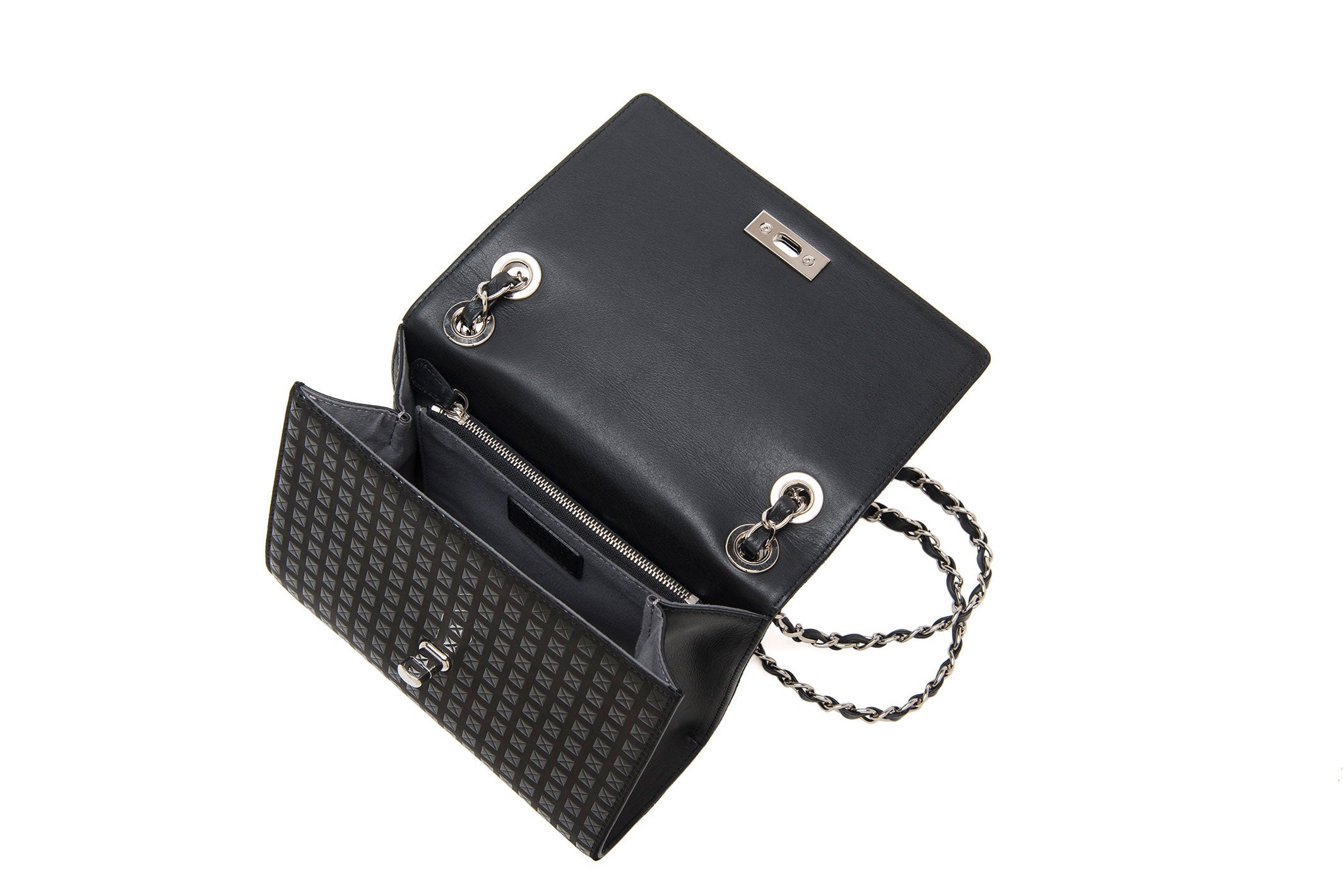 W chain shoulder - Studs Inden Japan Handbag Purse Leather