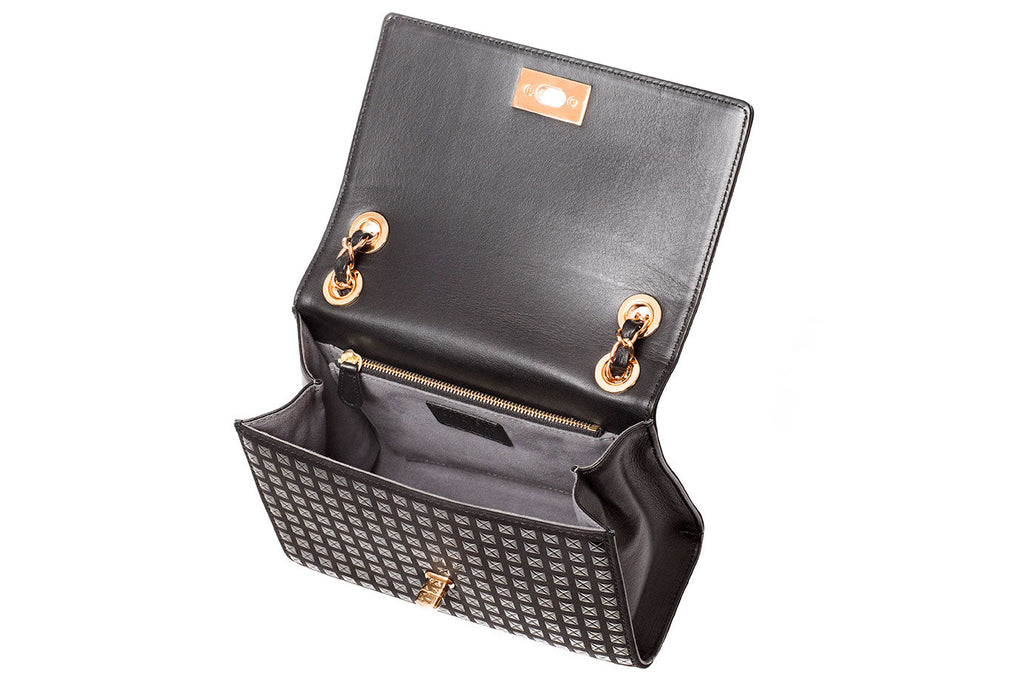 W chain shoulder - Studs Inden Japan Handbag Purse Leather