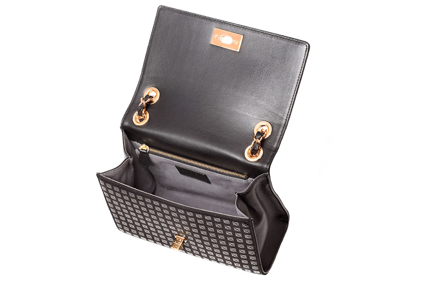 W chain shoulder - Studs Inden Japan Handbag Purse Leather