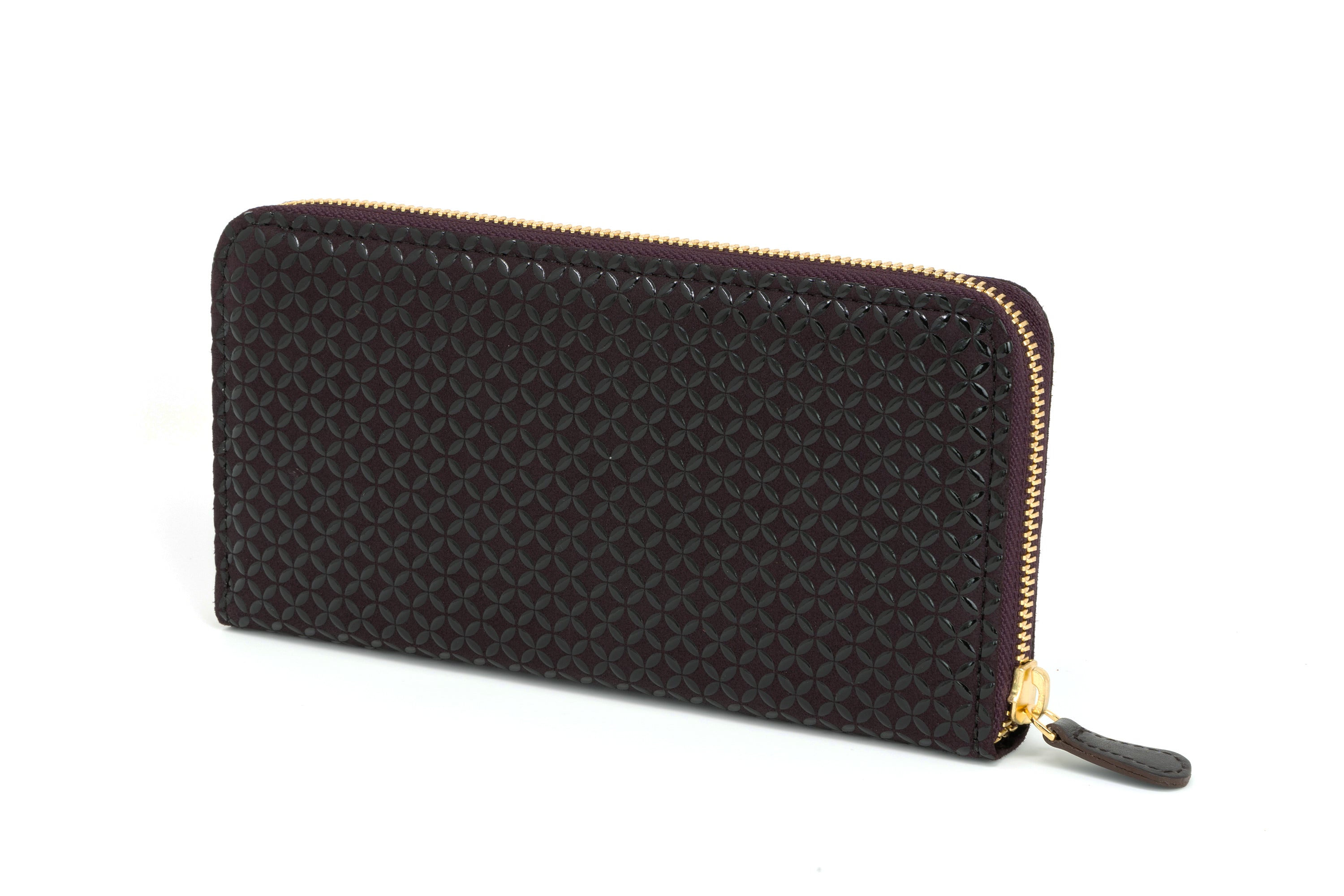 Zipped Long wallet - Seven Treasures Inden Japan Black deer & calf skin