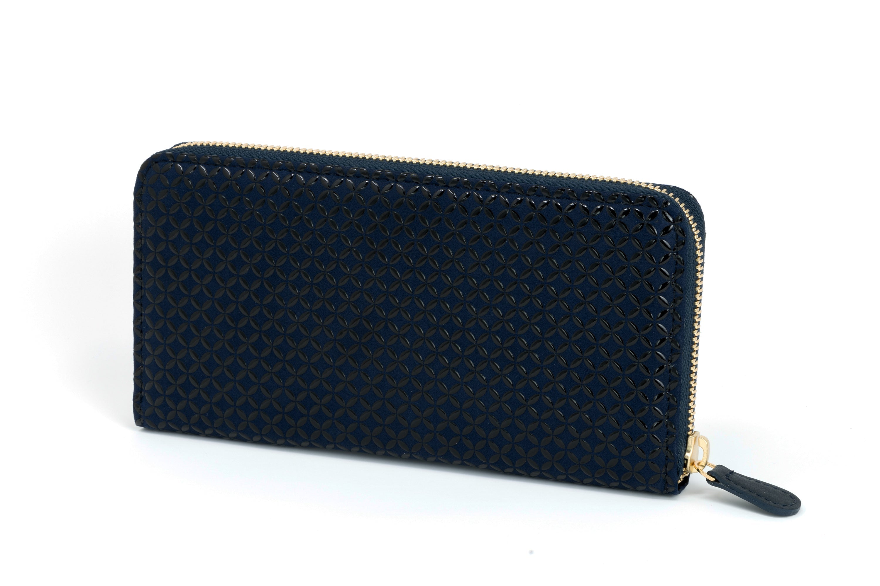 Zipped Long wallet - Seven Treasures Inden Japan Black deer & calf skin