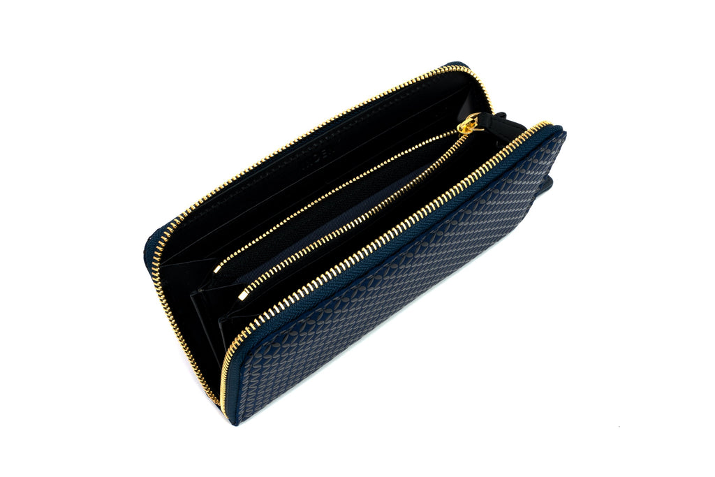 Zipped Long wallet - Seven Treasures Inden Japan Black deer & calf skin