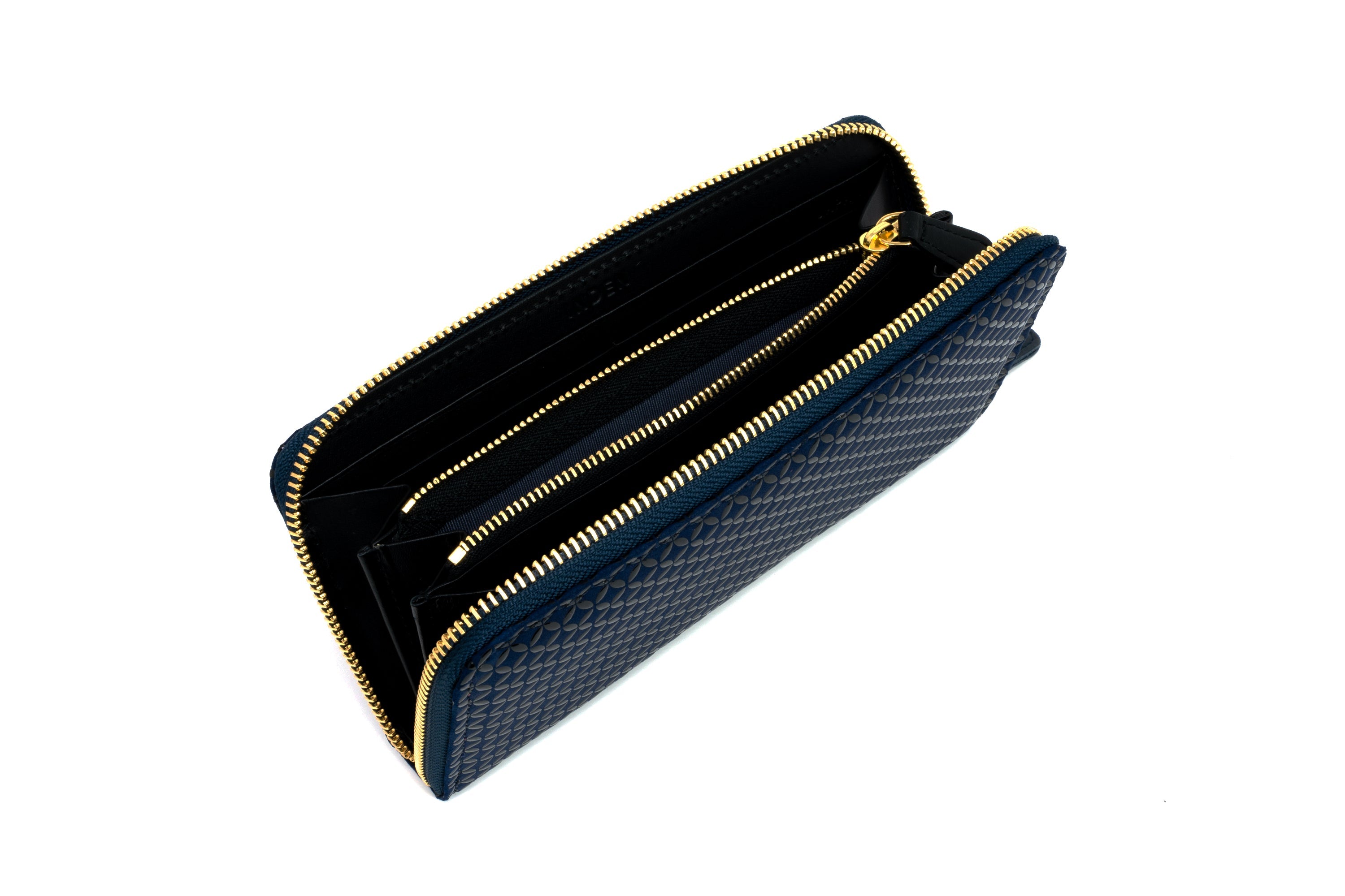Zipped Long wallet - Seven Treasures Inden Japan Black deer & calf skin