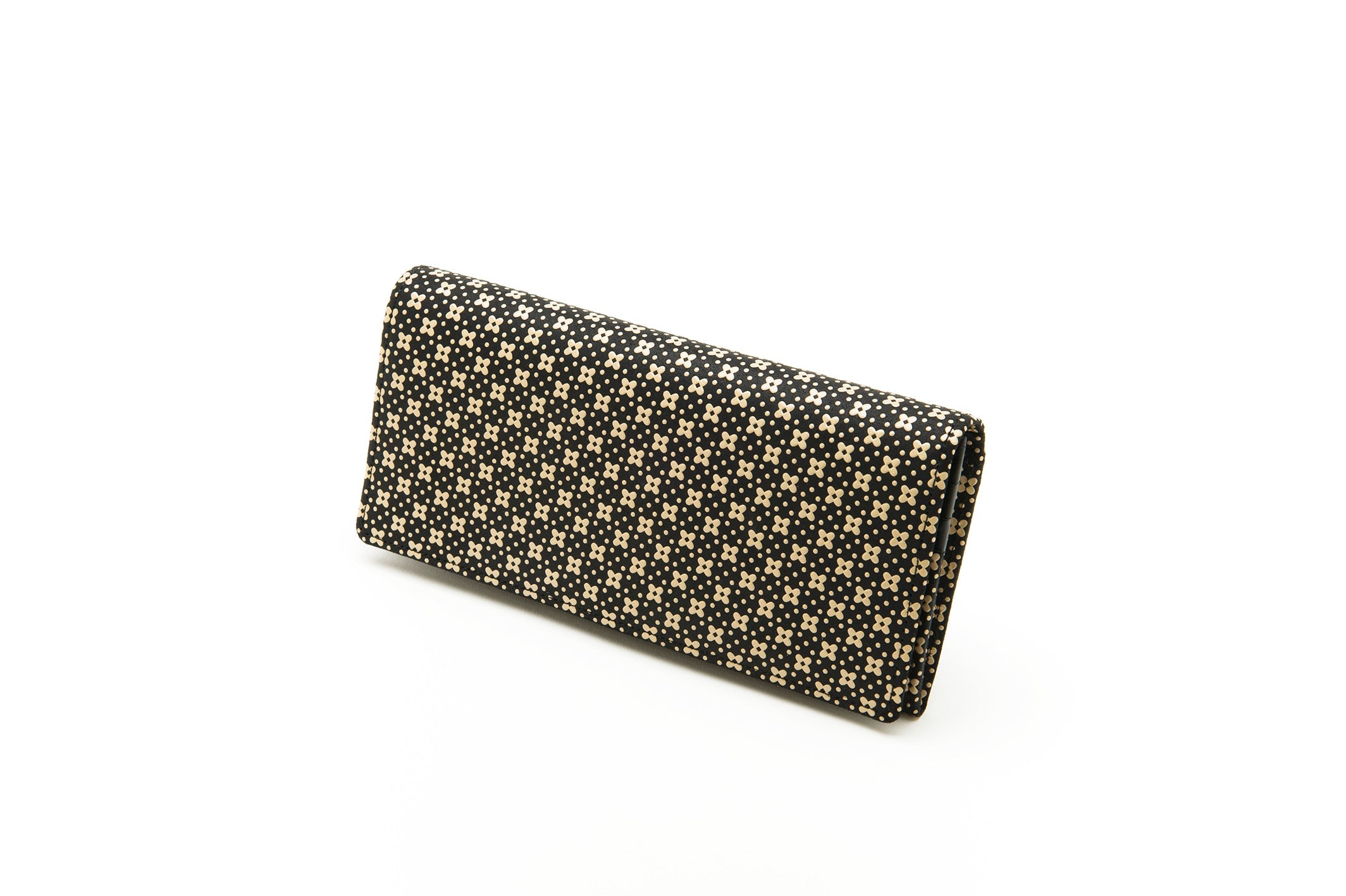 Long Wallet - Flower Lattice INDEN Japan Deer Cow skin leather
