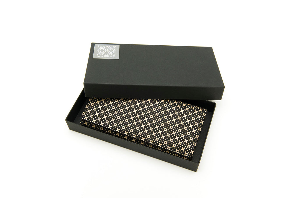 Long Wallet - Flower Lattice INDEN Japan Deer Cow skin leather