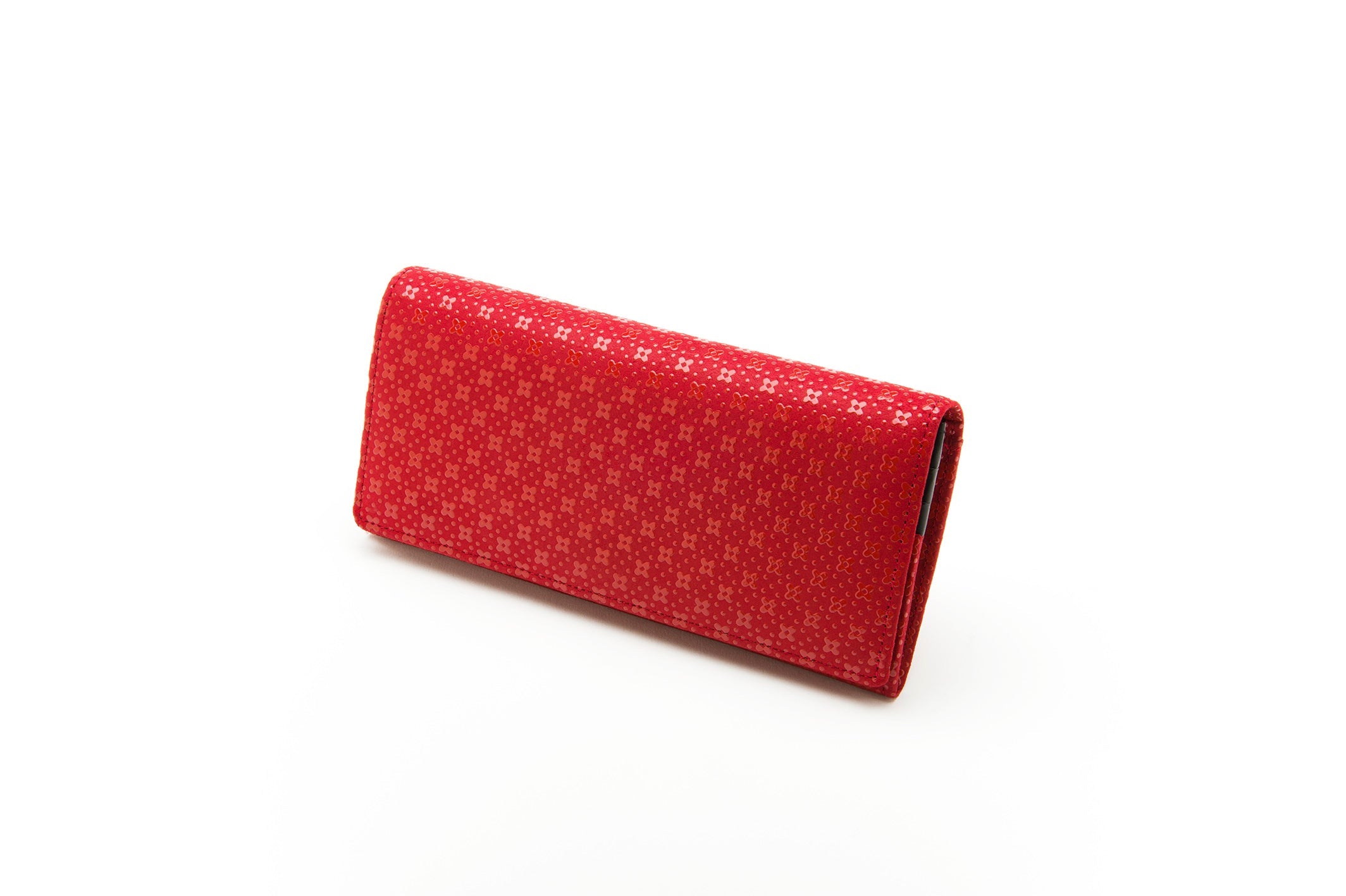 Long Wallet - Flower Lattice INDEN Japan Deer Cow skin leather