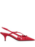 Miu Miu red ladies Patent Leather Slingbacks With Buckles heels shoes