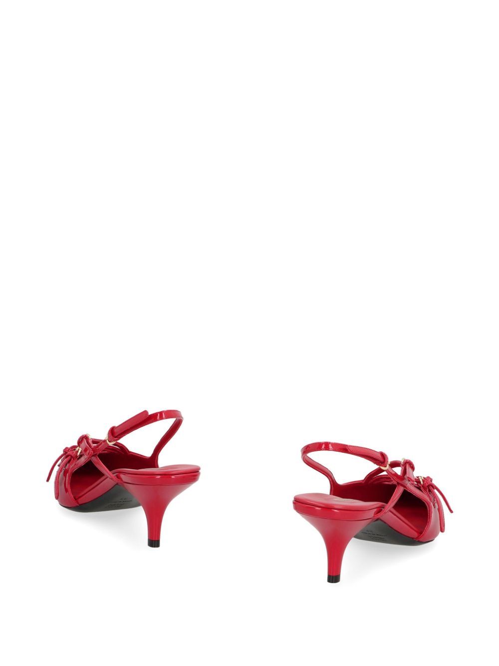 Miu Miu red ladies Patent Leather Slingbacks With Buckles heels shoes