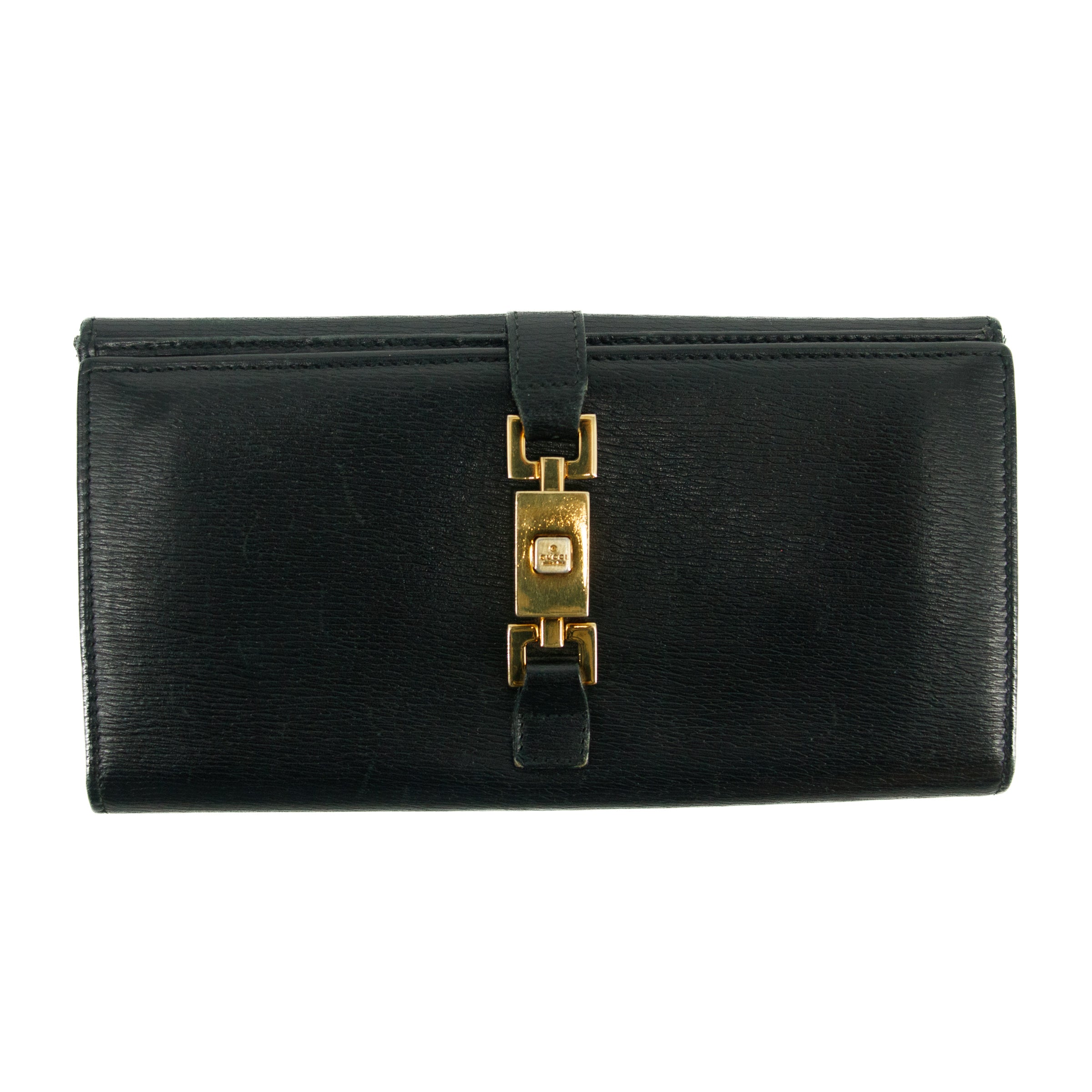Gucci Black Long Jackie Wallet #3077 GG