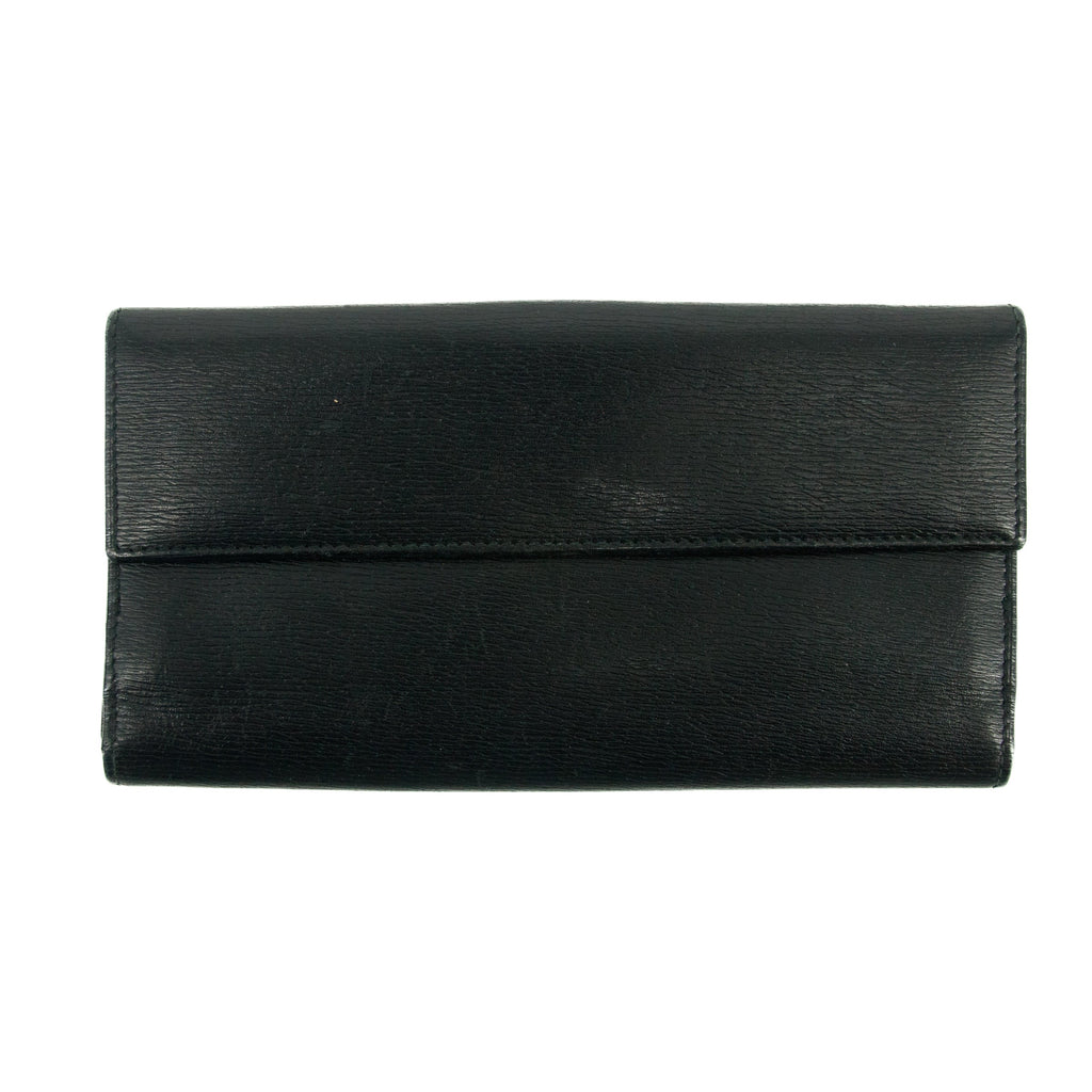 Gucci Black Long Jackie Wallet #3077 GG