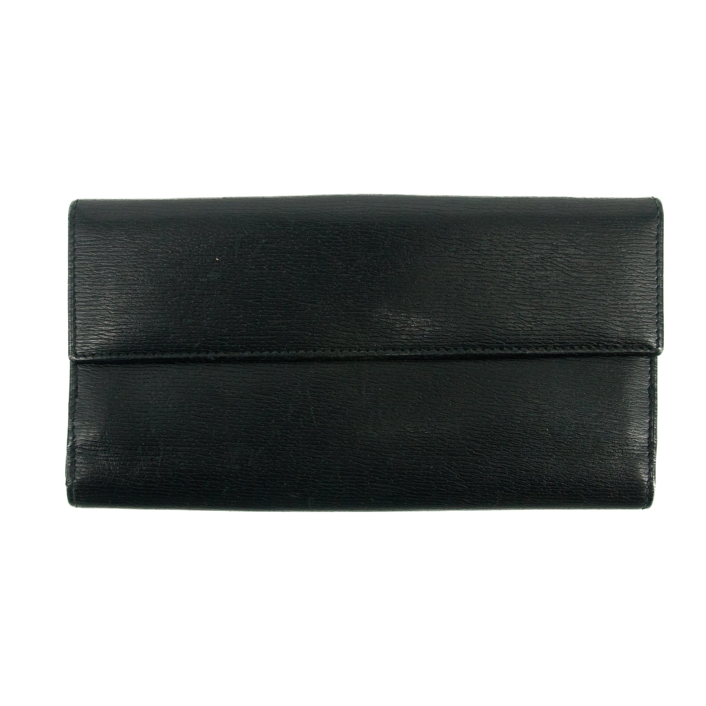 Gucci Black Long Jackie Wallet #3077 GG
