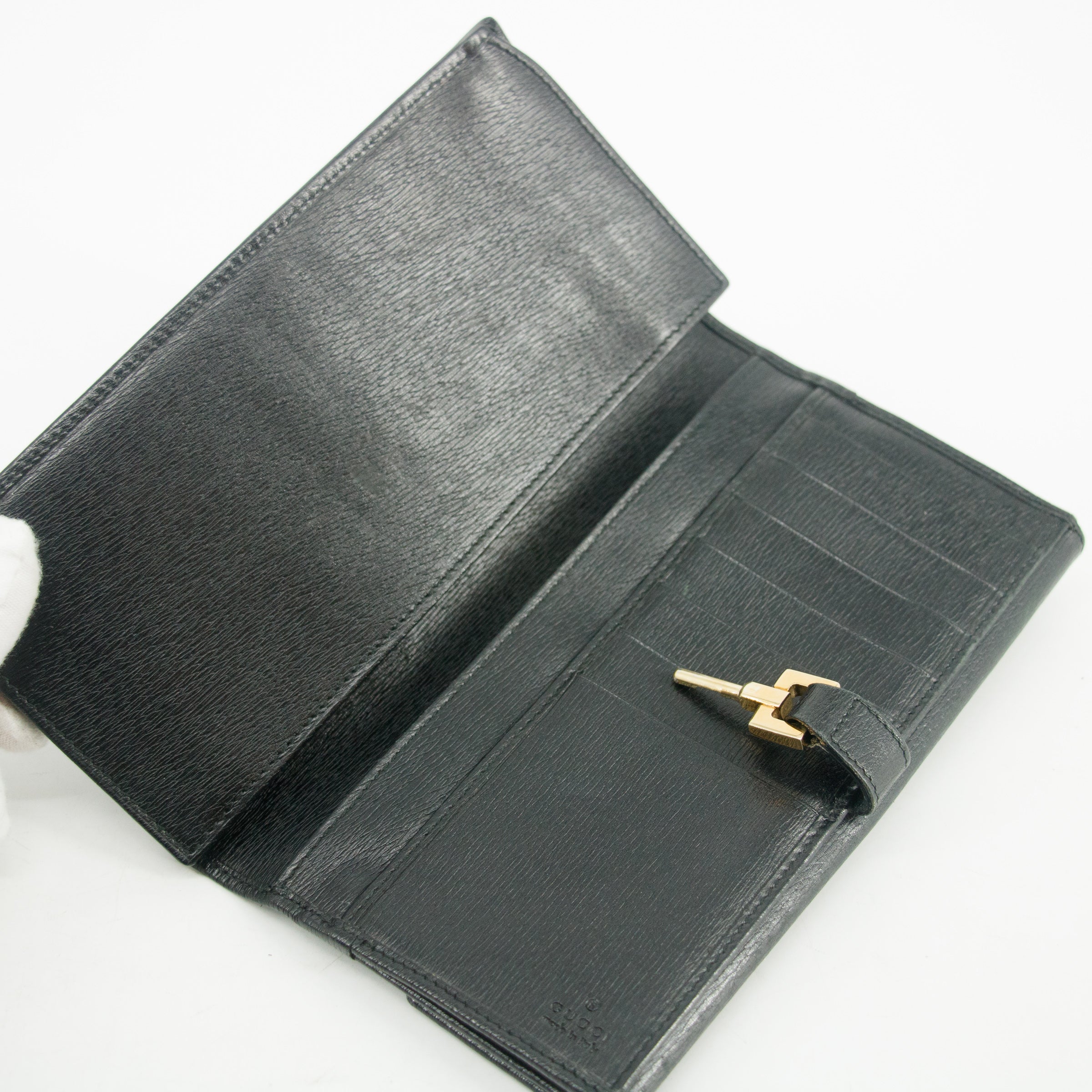 Gucci Black Long Jackie Wallet #3077 GG