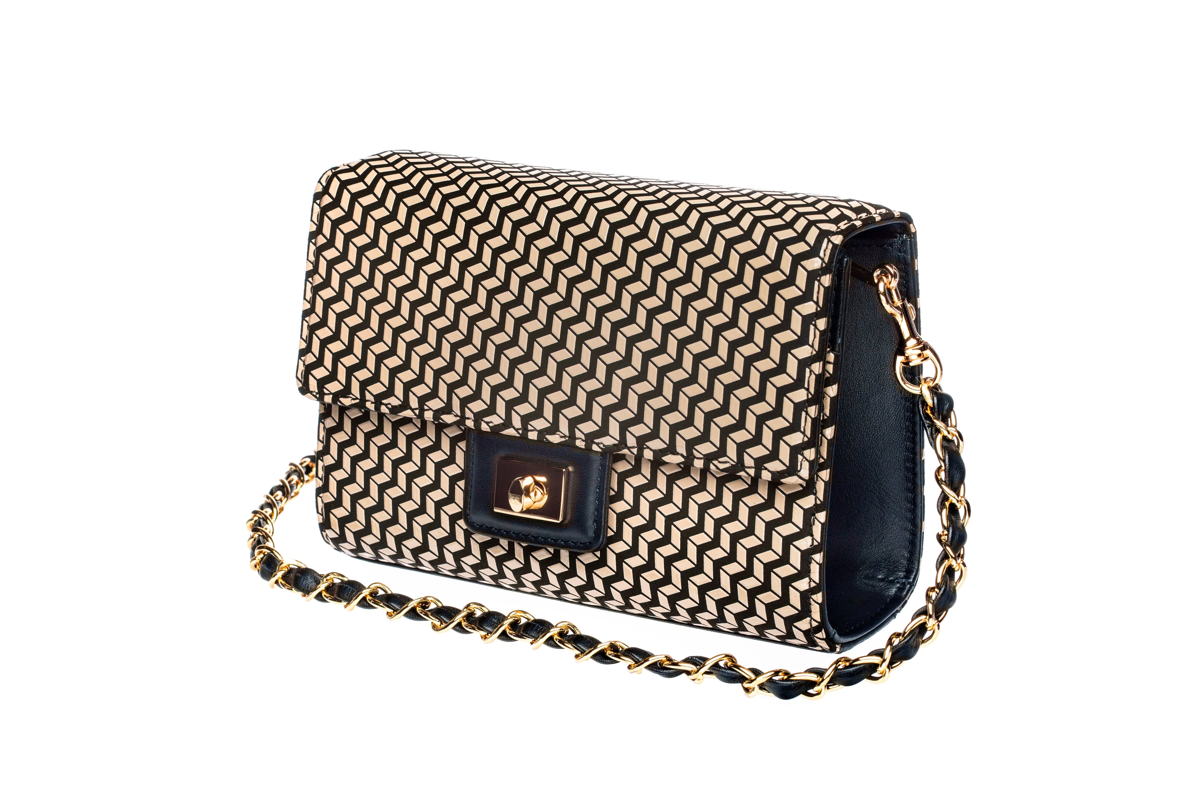 Cross-Body Bag Rectangle - Chevron-S Inden Japan Deer Handbag Purse Shoulder