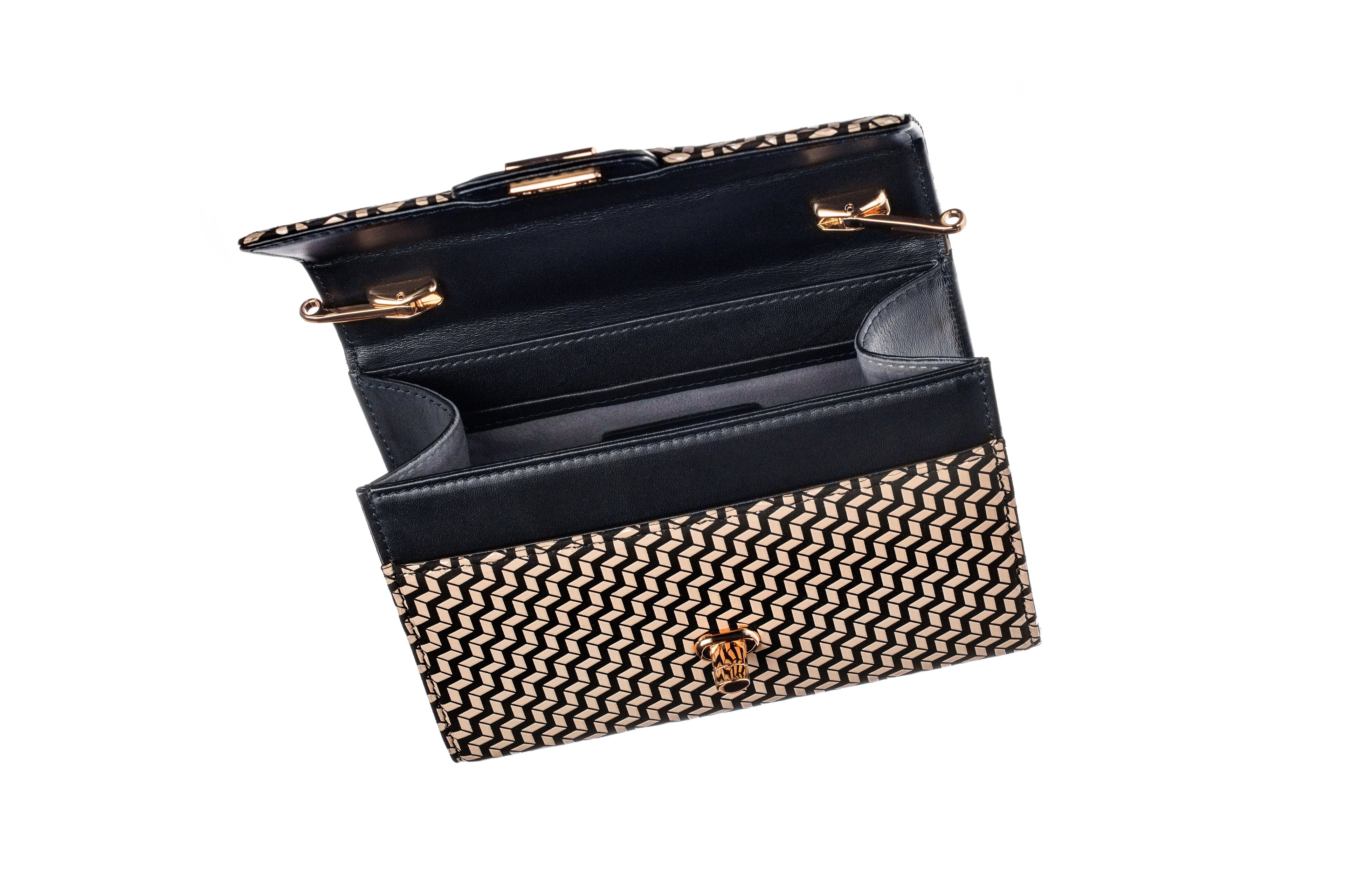 Cross-Body Bag Rectangle - Chevron-S Inden Japan Deer Handbag Purse Shoulder