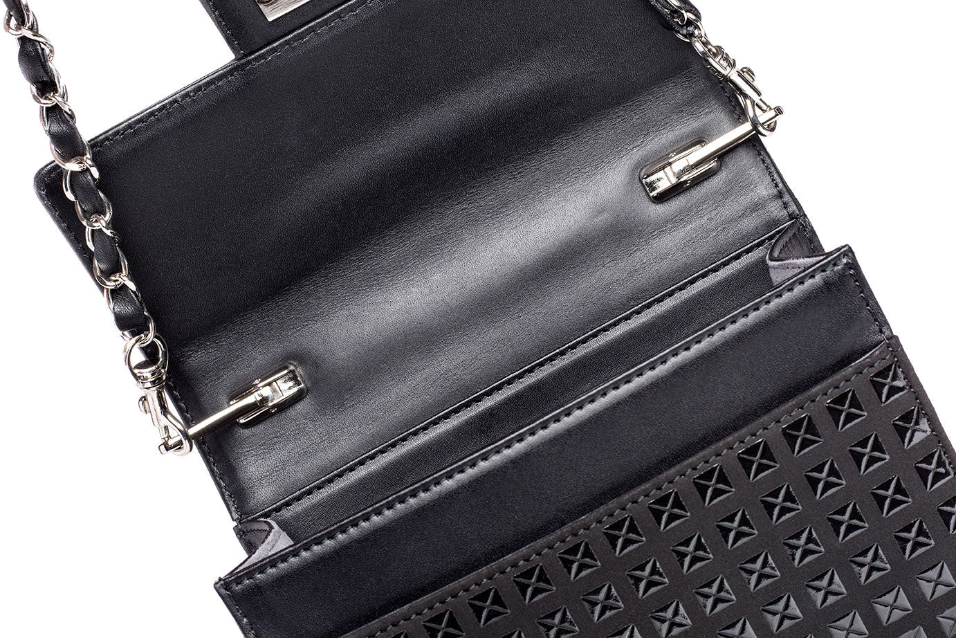 Cross-Body Bag Rectangle - Studs Inden Japan leather Handbag Purse