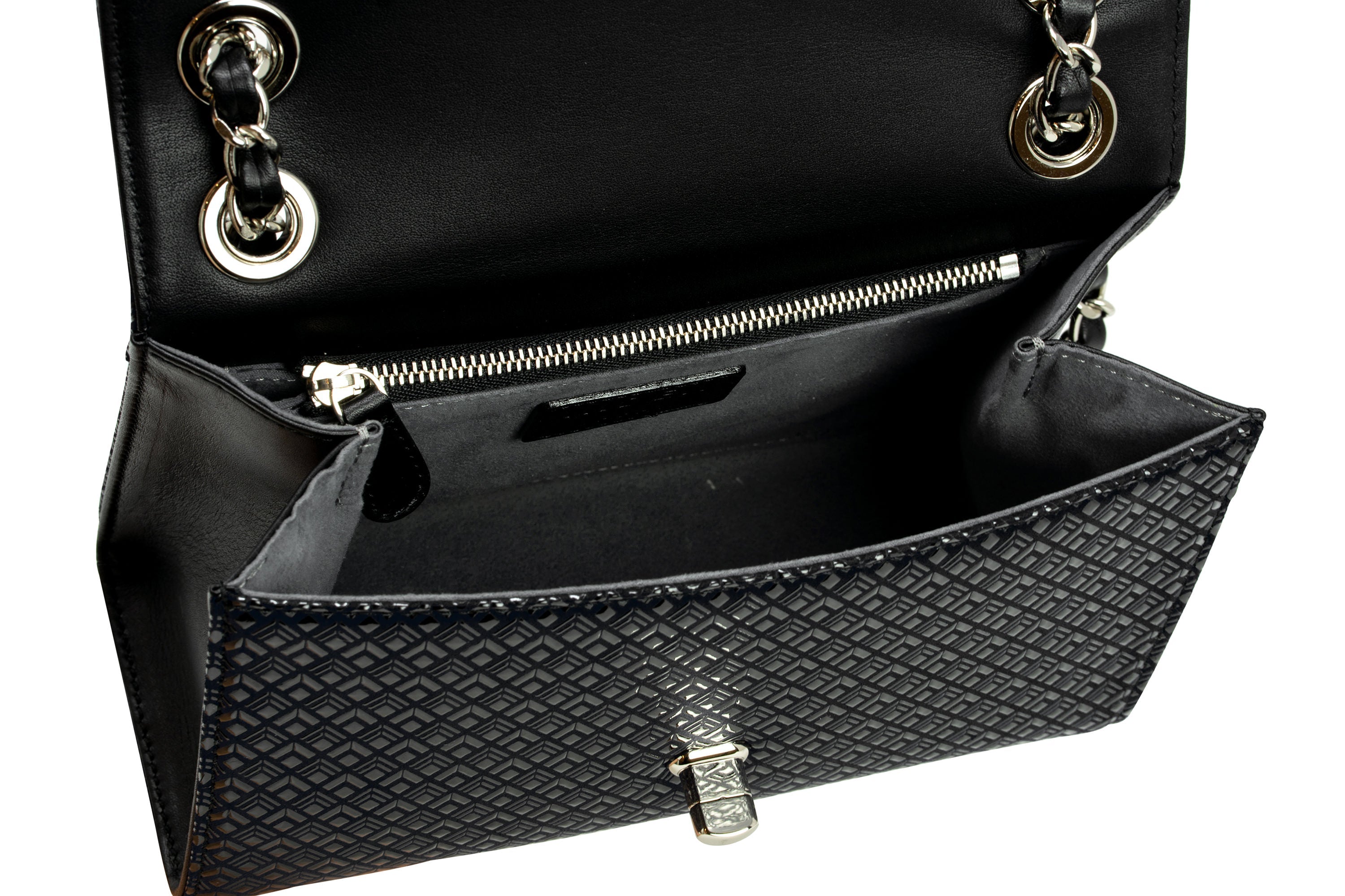 W Chain Shoulder - Diamond Frame Inden leather Japan Handbag Purse