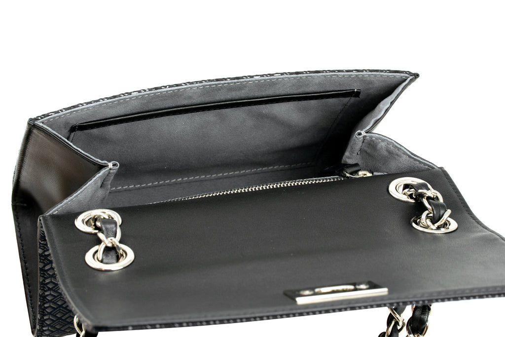 W Chain Shoulder - Diamond Frame Inden leather Japan Handbag Purse