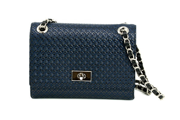 W Chain Shoulder - Diamond Frame Inden leather Japan Handbag Purse