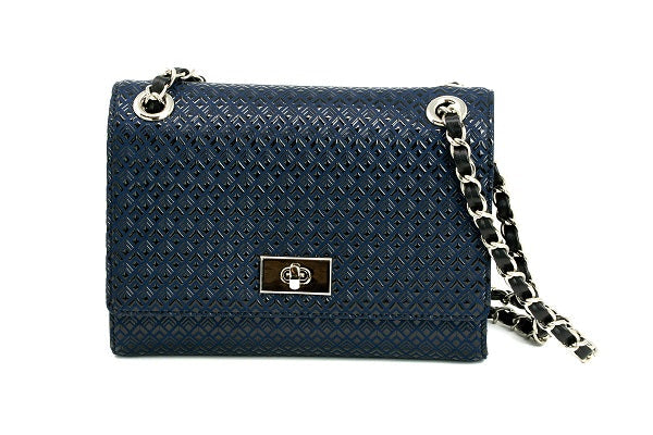 W Chain Shoulder - Diamond Frame Inden leather Japan Handbag Purse