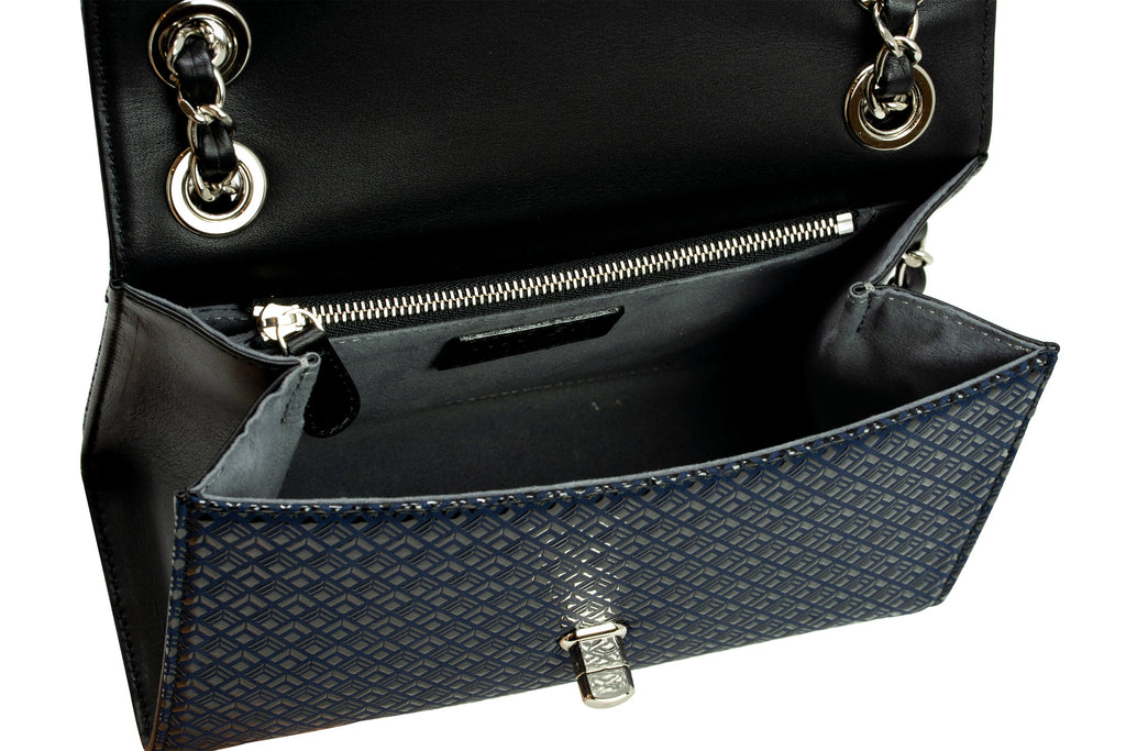 W Chain Shoulder - Diamond Frame Inden leather Japan Handbag Purse