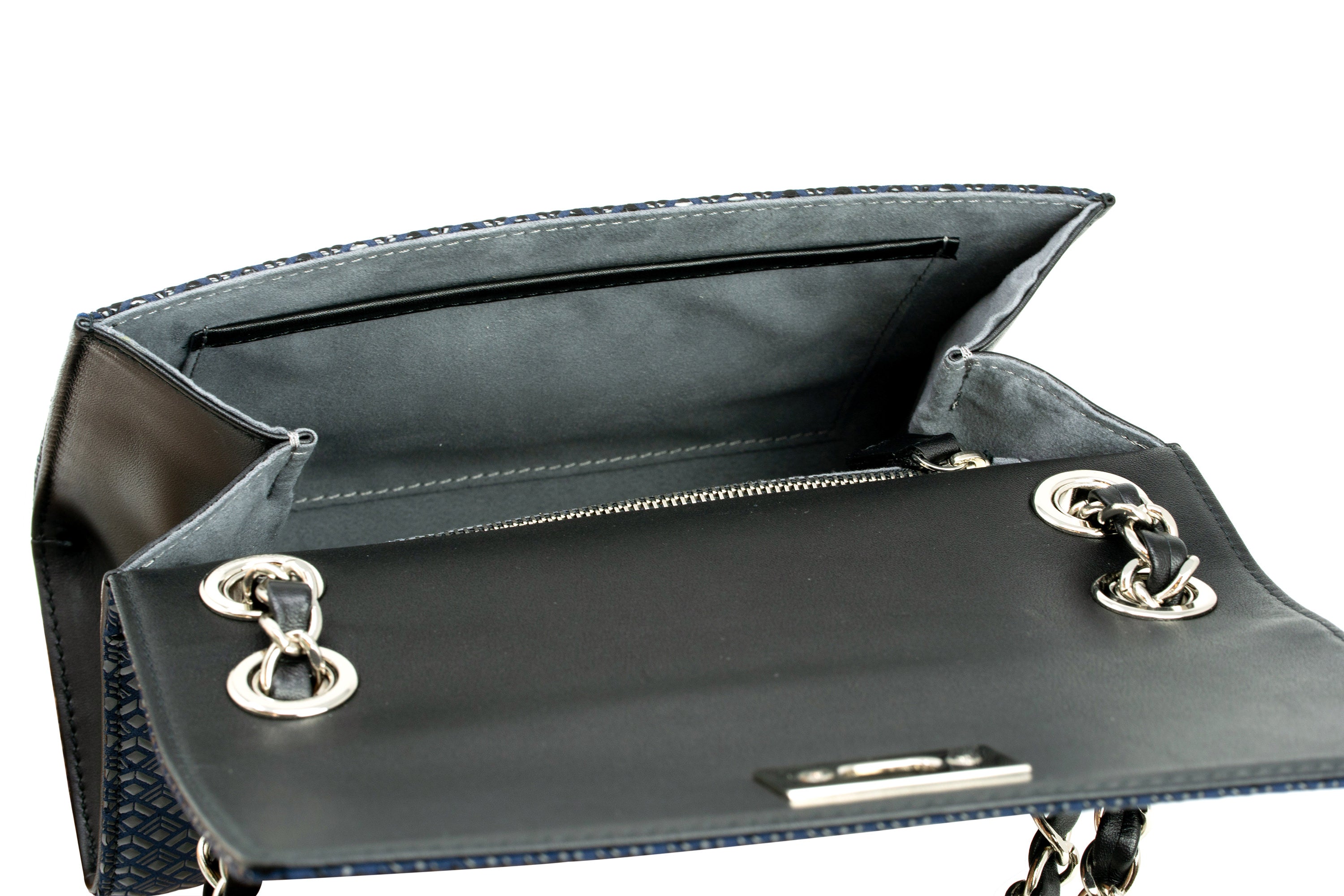 W Chain Shoulder - Diamond Frame Inden leather Japan Handbag Purse